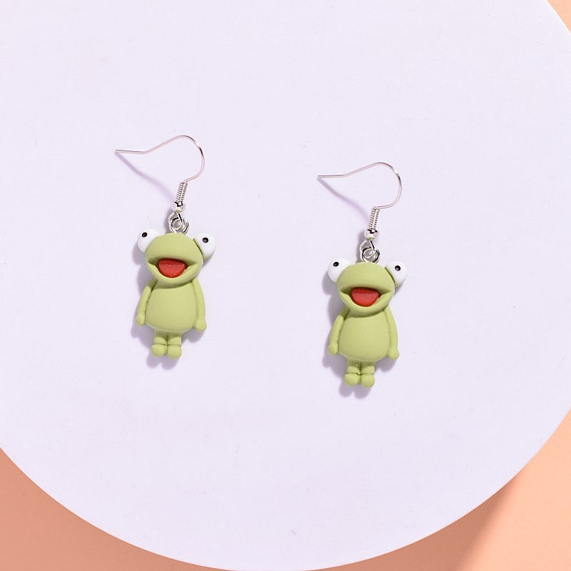 Resin Frog Animal Earrings