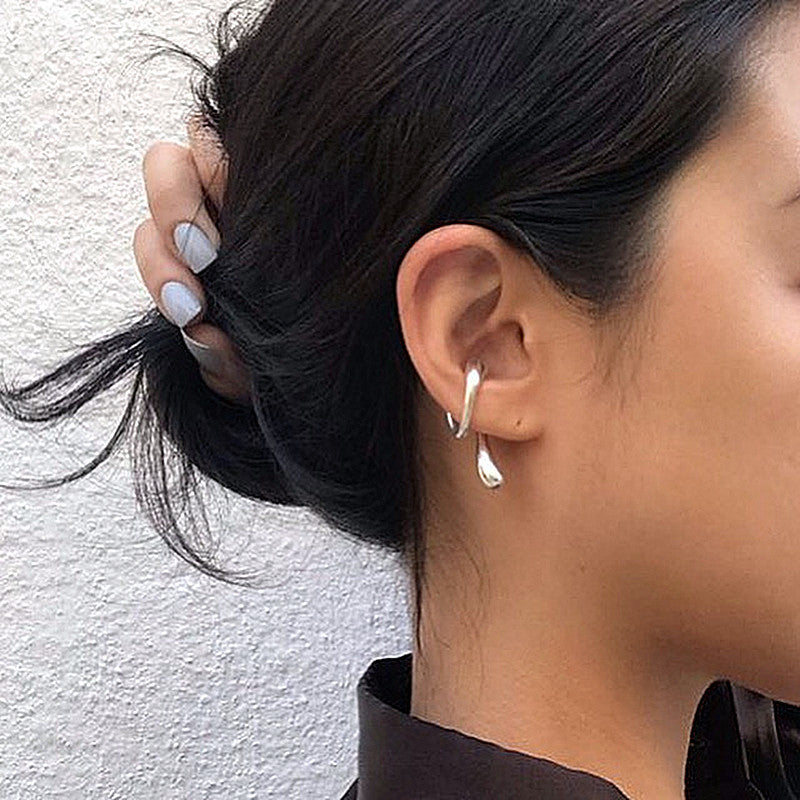 Personality Geometry Drop Shape Ear Clip Non-Piercing Earring