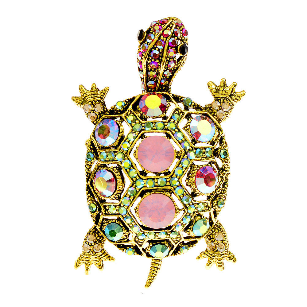 Diamond-embedded Fashion Retro Turtle Brooch Cute Animal Corsage