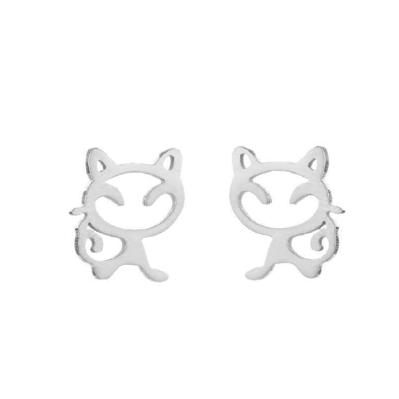 Animal Earrings Peacock Dinosaur Earrings Female Stainless Steel Simple Tortoise Hedgehog Ear Bone Nails
