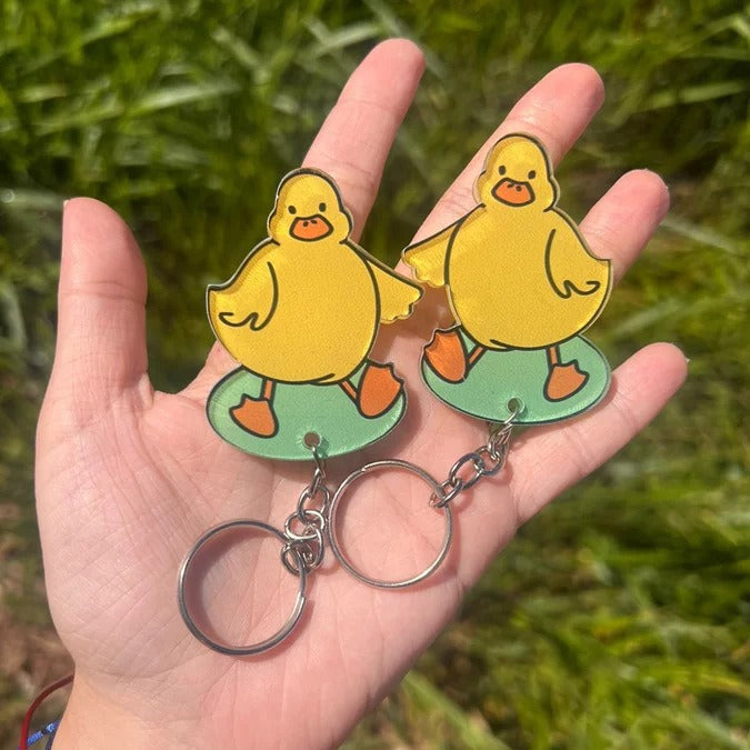 Creative Funny Couple Duck Keychain