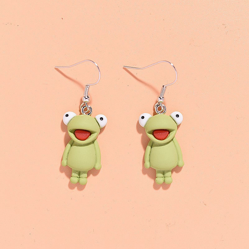 Resin Frog Animal Earrings