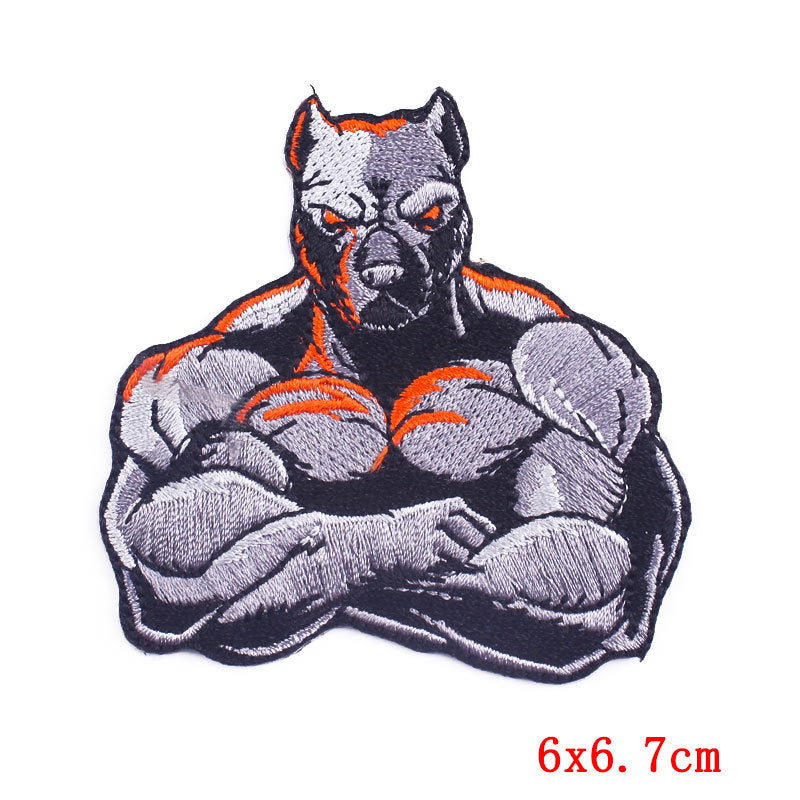 Fierce Animal Cloth Sticker Punk Muscle Animal Embroidery
