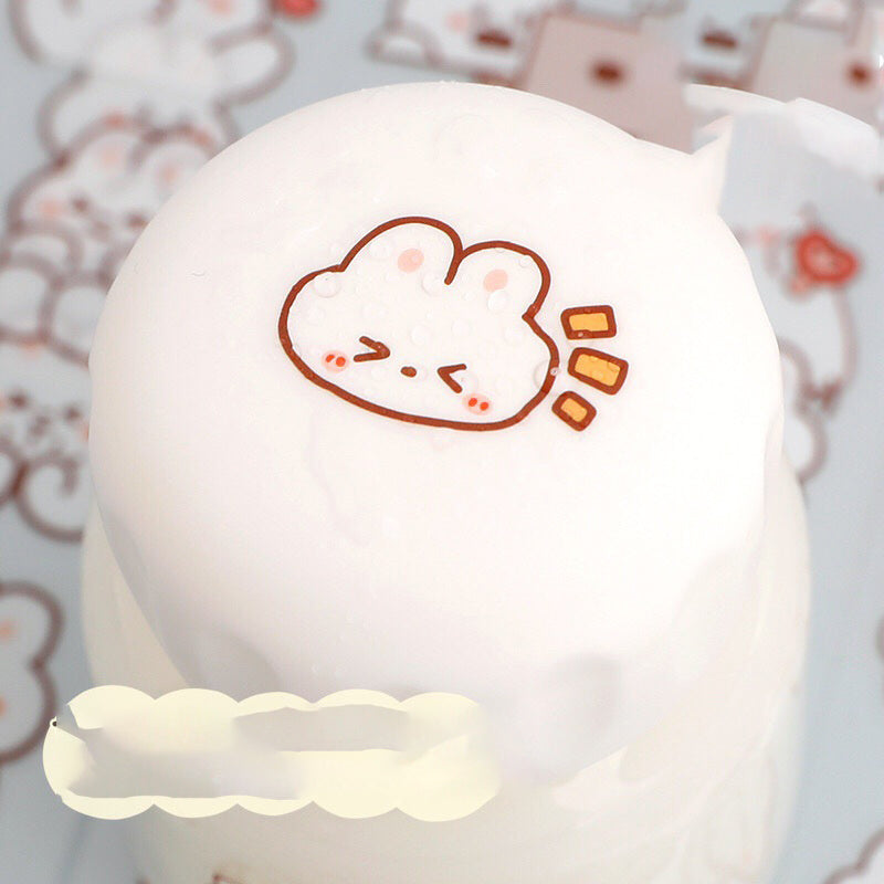 Cute Cream Bear Rabbit Waterproof PET Creative Sticker Package