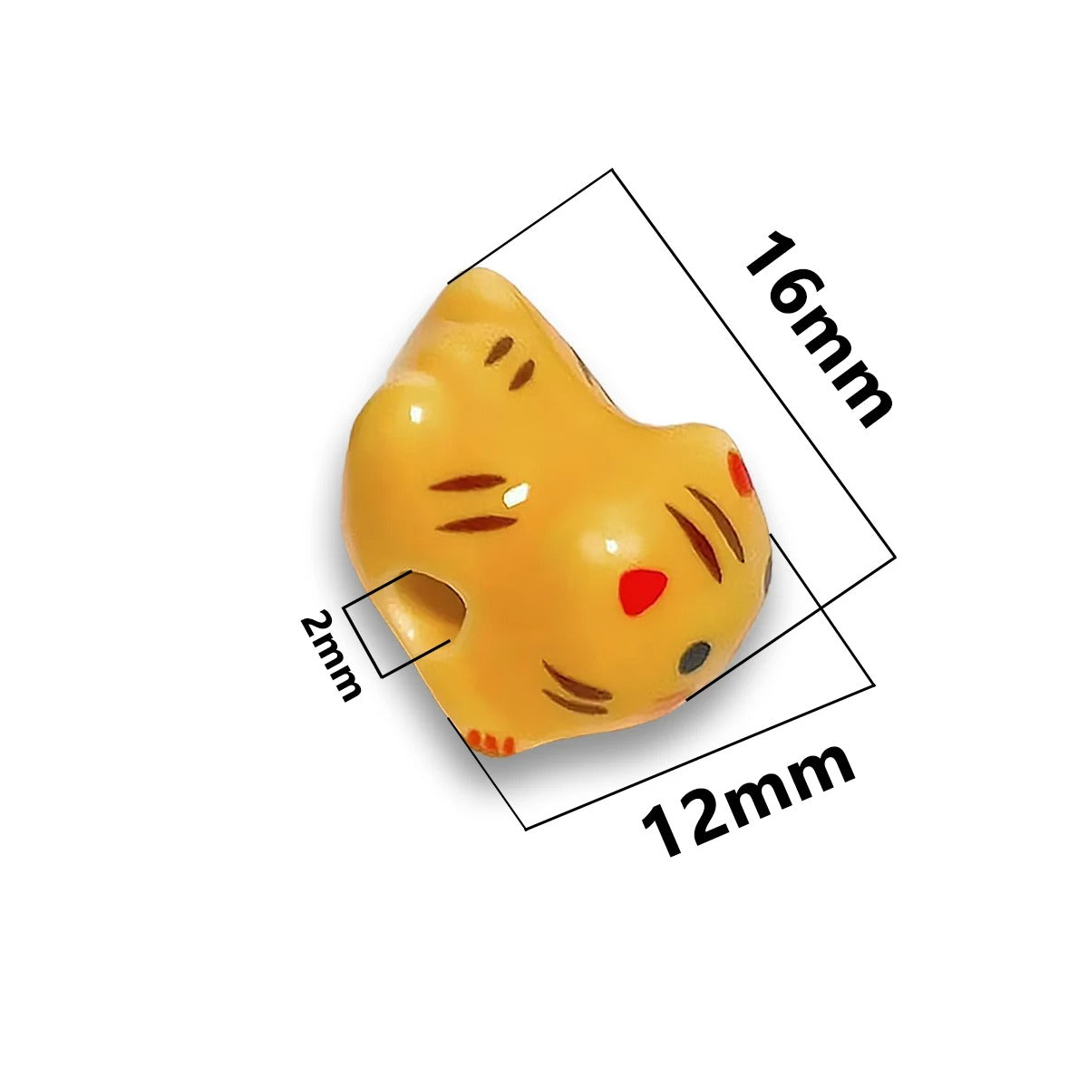 Cute Cat Beaded Wind Chimes Bracelet Necklace Handmade Lying Cute Cute Animal Ceramic Ornament