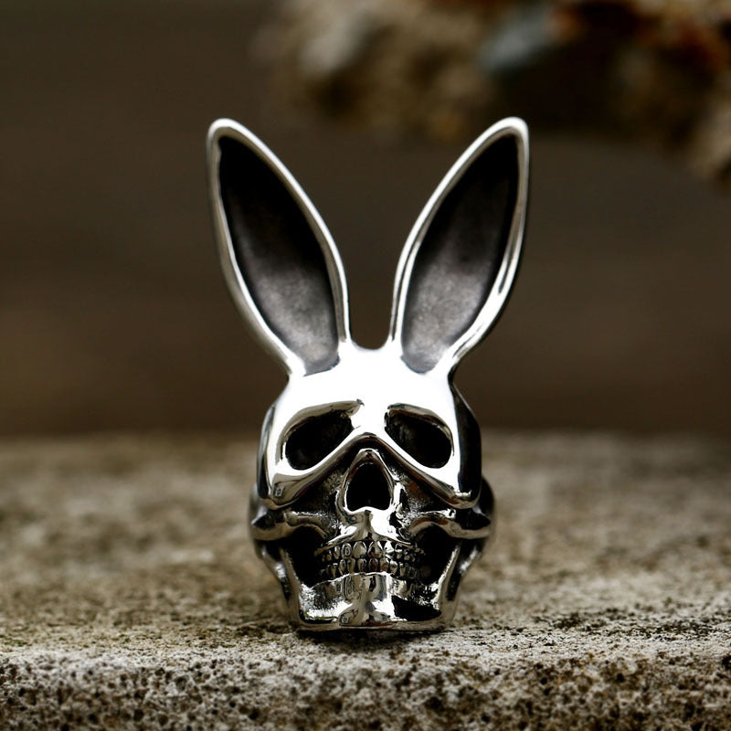 Rabbit Skull Titanium Steel Ring Jewelry