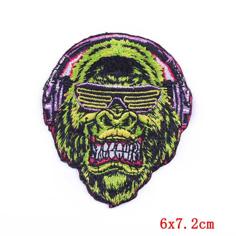 Fierce Animal Cloth Sticker Punk Muscle Animal Embroidery