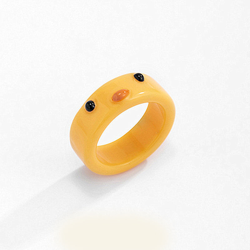 Fashion Creative Cute Chick Animal Resin Ring