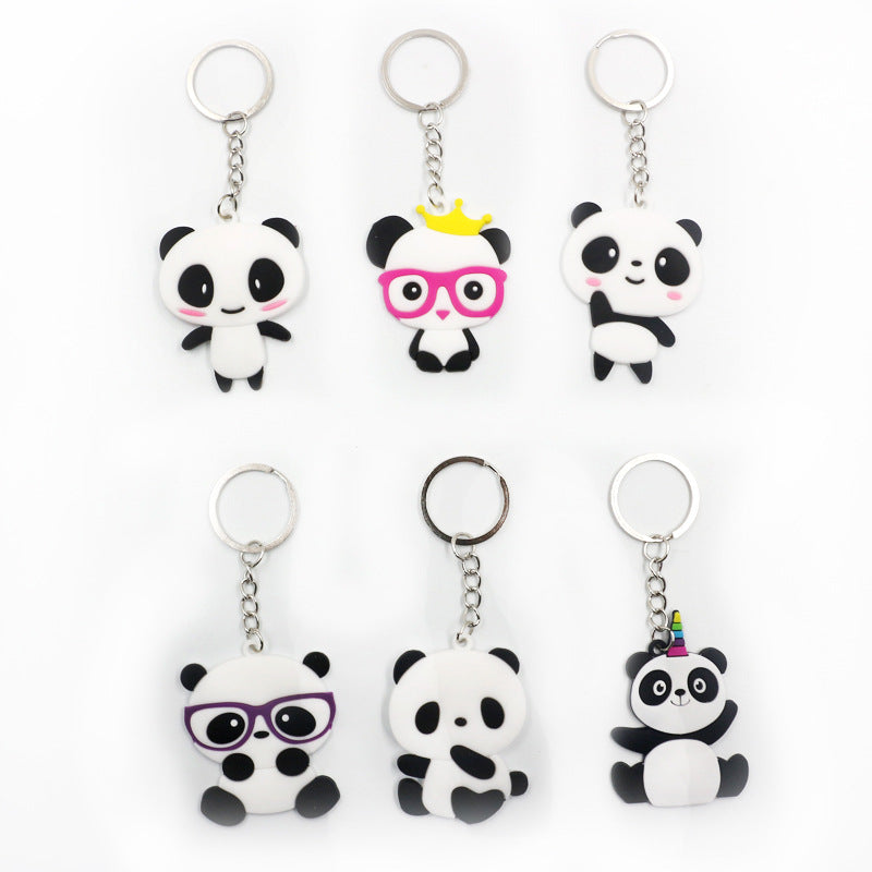 Panda Keychain Cute Cartoon Key Ring Car Pendant Accessories Small Gift