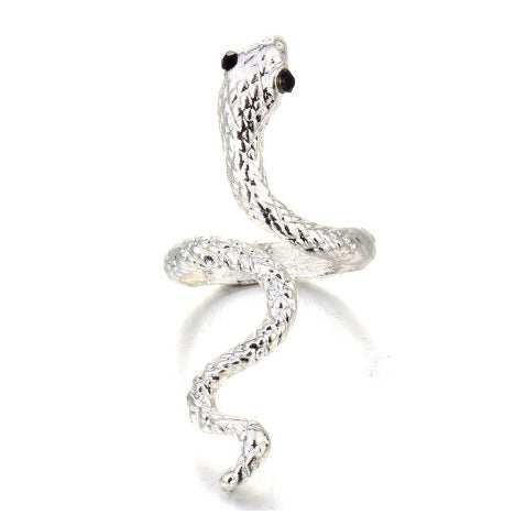 Animal Spirit Snake European And American Retro Punk Exaggerated And Personalized Men And Women Winding Snake Animal Opening Ring
