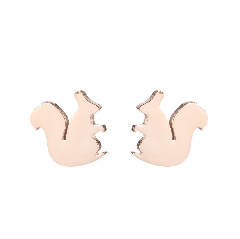 Animal Earrings Peacock Dinosaur Earrings Female Stainless Steel Simple Tortoise Hedgehog Ear Bone Nails