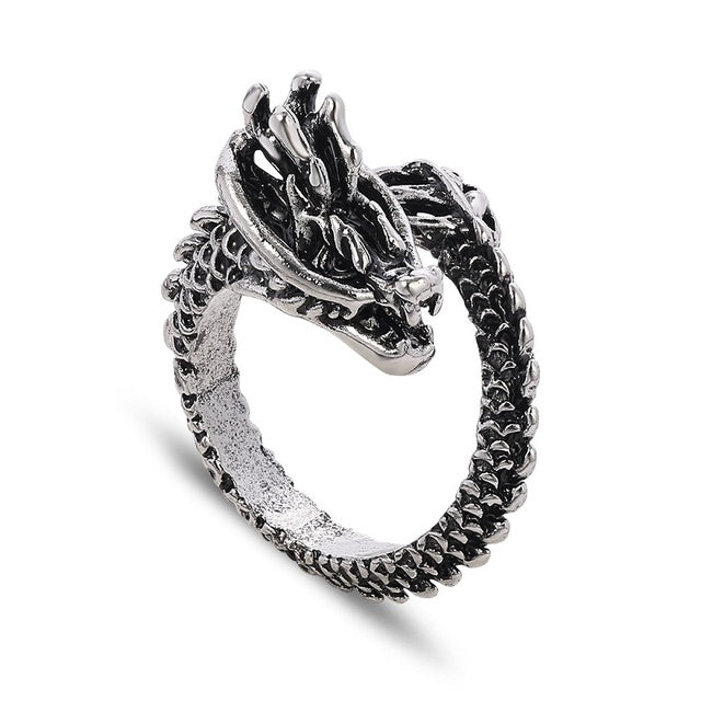 Vintage Punk Snake Dragon Animal Ring