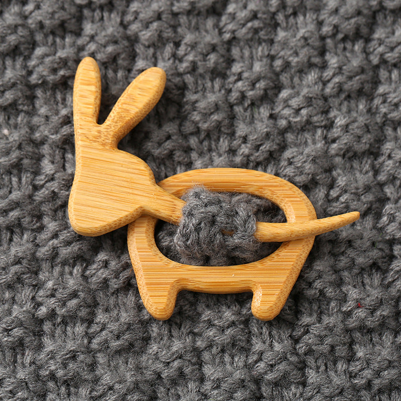 Wooden Animal Carving Brooch Gift