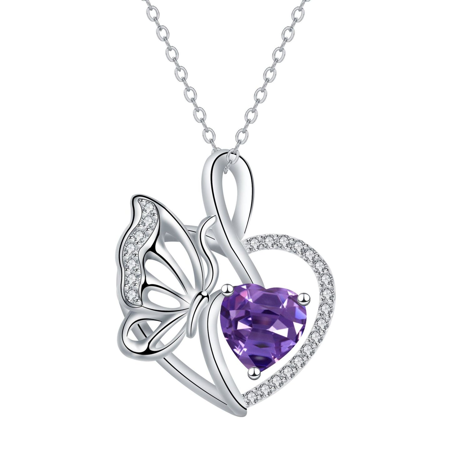 Love Butterfly Inlaid Jewelry High Sense Stylish Elegant Necklace Women