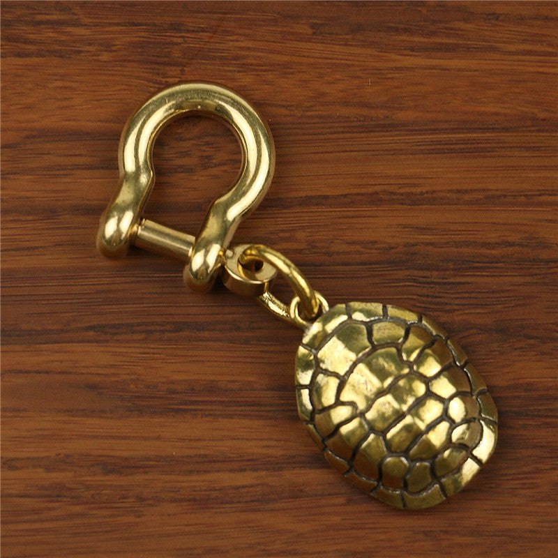 Hand-woven Copper Tortoise Shell Car Keychain