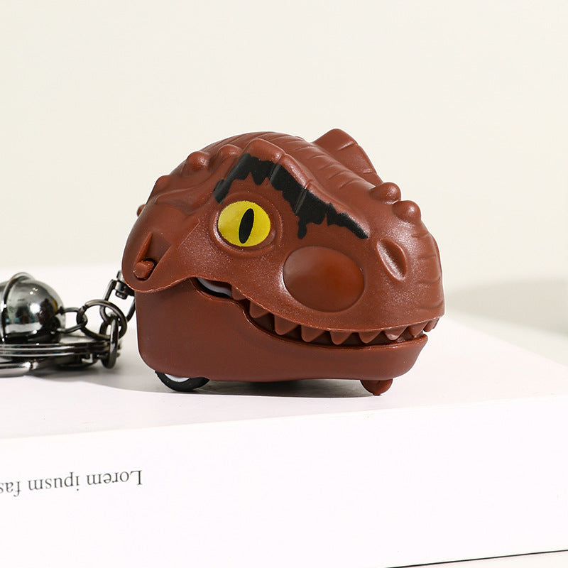 Creative Bite Finger Dinosaur Head Pull Back Car Keychain Pendant