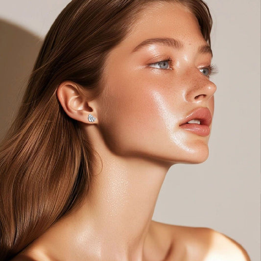 Girl And Dog Ear Studs Women's Light Luxury Minority High Sense