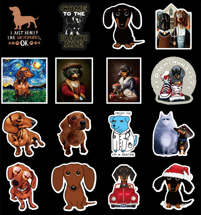 50 Dachshund Dog Pet Doodle Waterproof Stickers