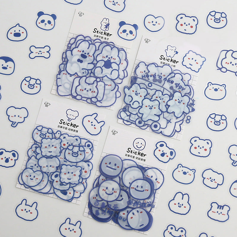 Cute Animal PET Sticker Salt Girl Heart Sticker