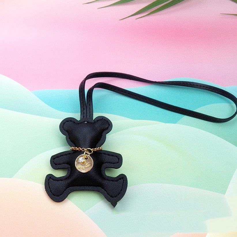 Leather Bear Pendant Business Gift Keychain