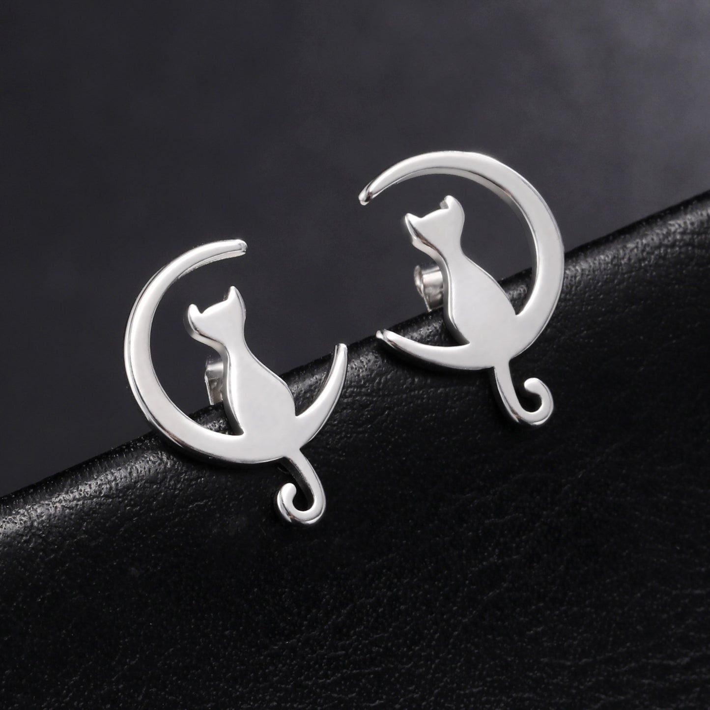 Fairy Tale Style Cute Sweet Moon Cat Ear Studs