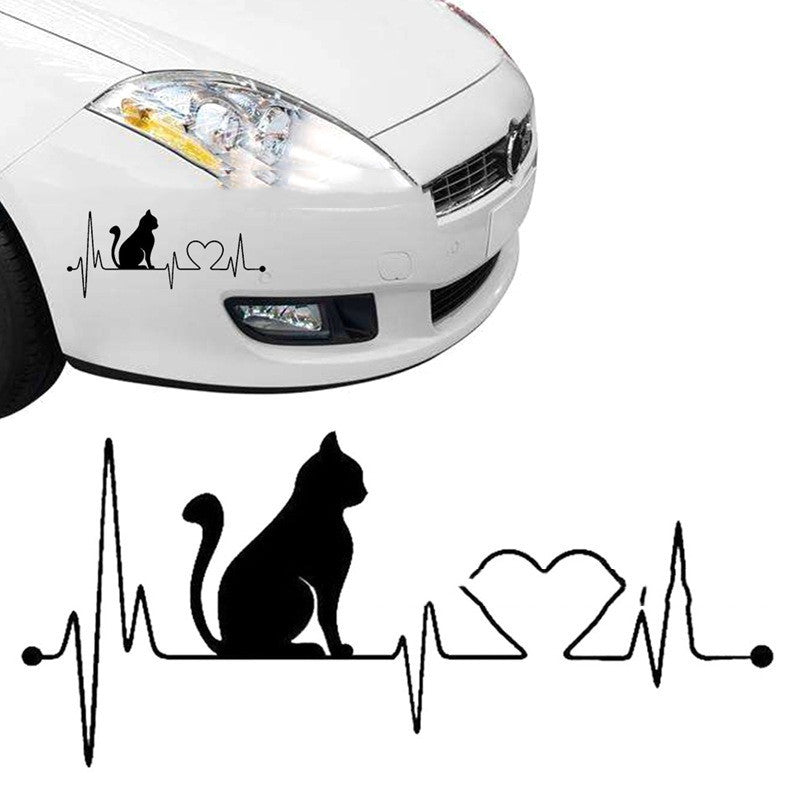 Pet Cat Heartbeat Lifeline Vinyl Sticker