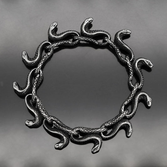 Stainless Steel Men's Bracelet Snake Head