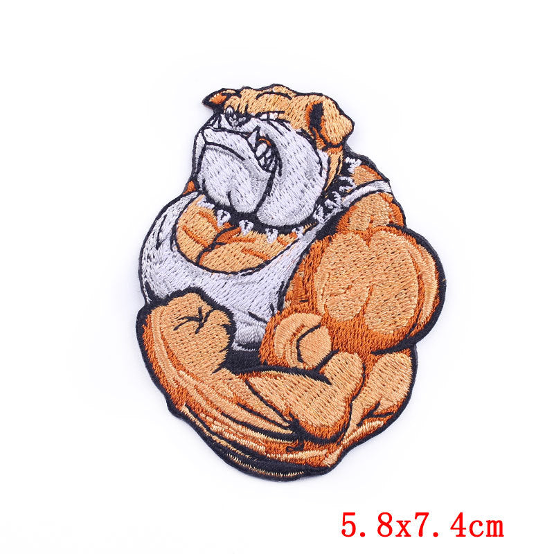 Fierce Animal Cloth Sticker Punk Muscle Animal Embroidery