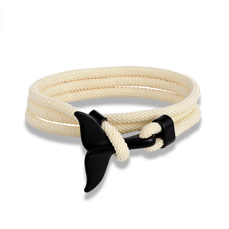 New Anchor Ocean Whale Tail Bracelet Milan Rope