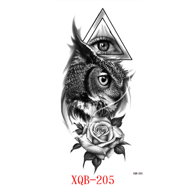 Paper Small Full Arm Flower Letter Animal Tattoo Sticker