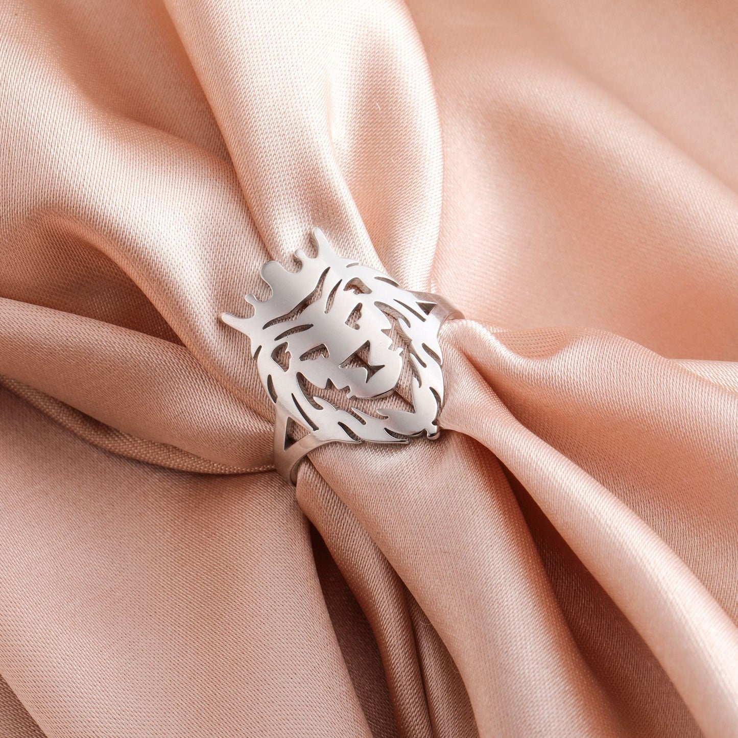 INS Hip-Hop Punk Style Animal Series Lion Head Ring