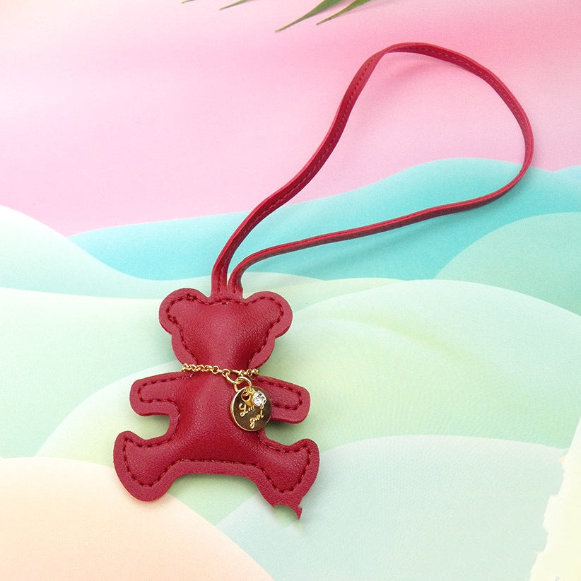 Leather Bear Pendant Business Gift Keychain