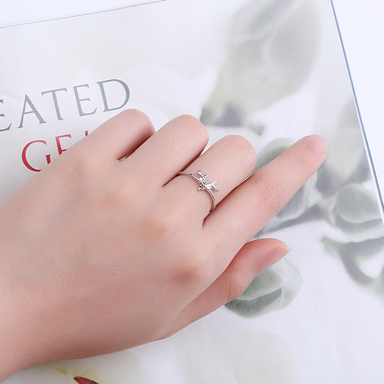 Sterling Silver  Antler Ring Elk ShapeSingle Ring