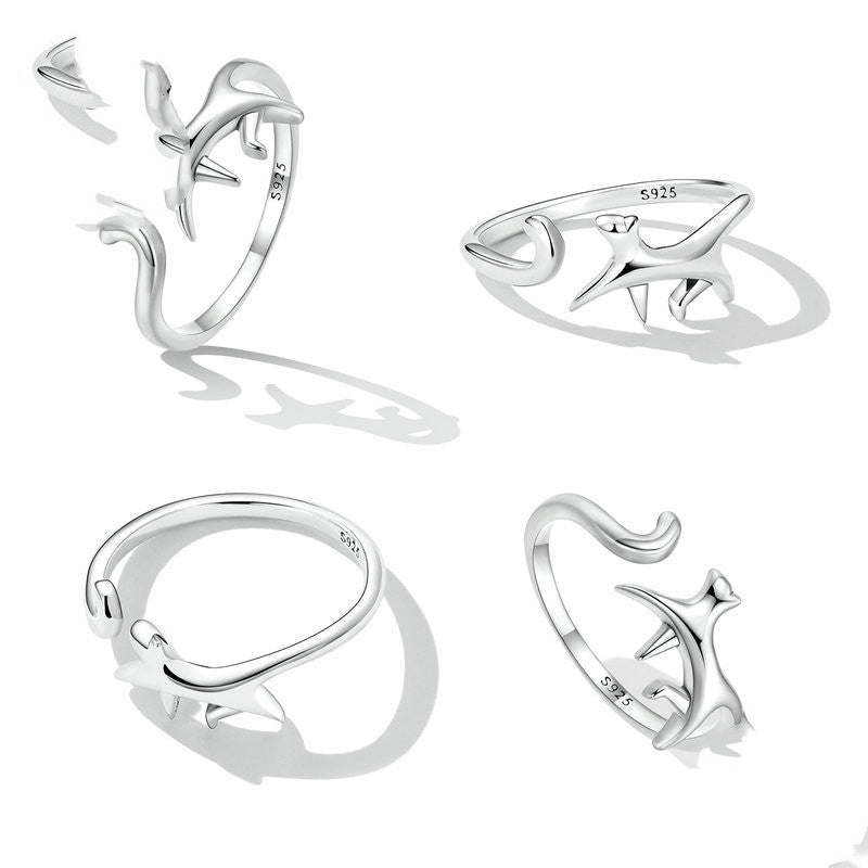 S925  Cat  Ring Simple Cute Cute Animal Ring