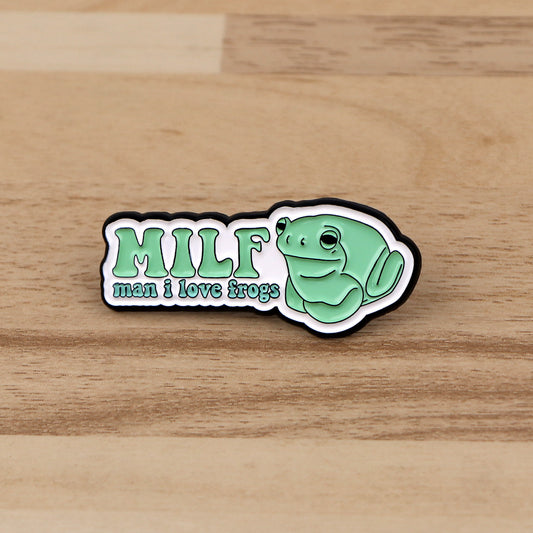 Frog Quotation Brooch Cartoon Golden M Badge Creative