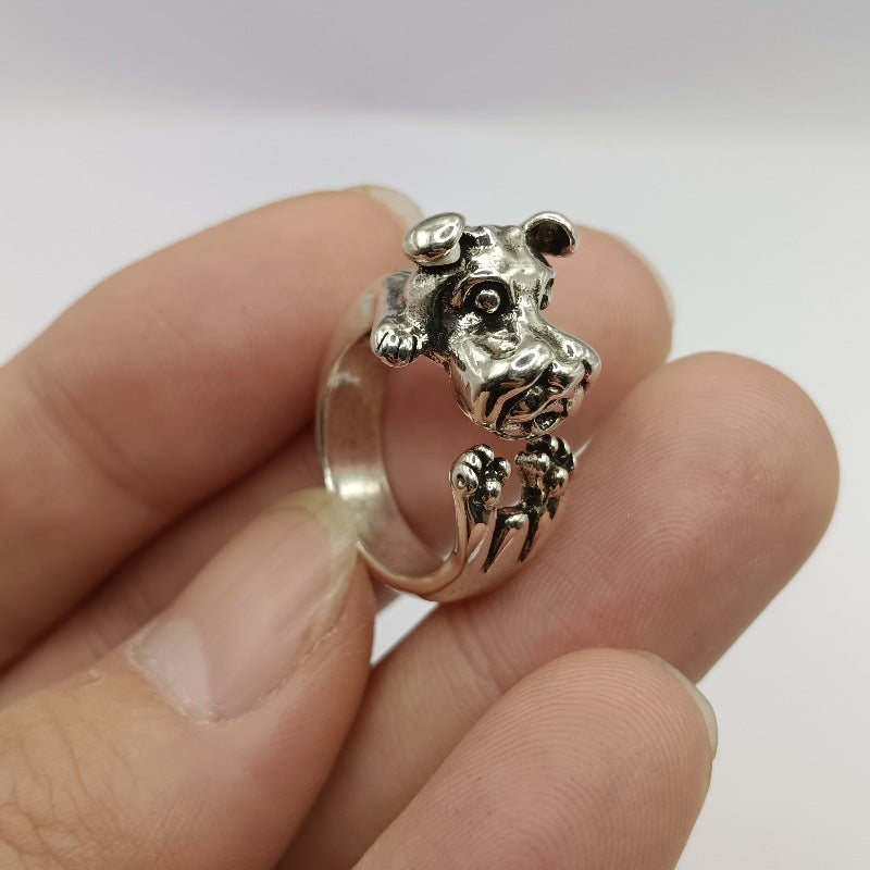 European And American Style Retro Chinese Zodiac Dog Animal Ring