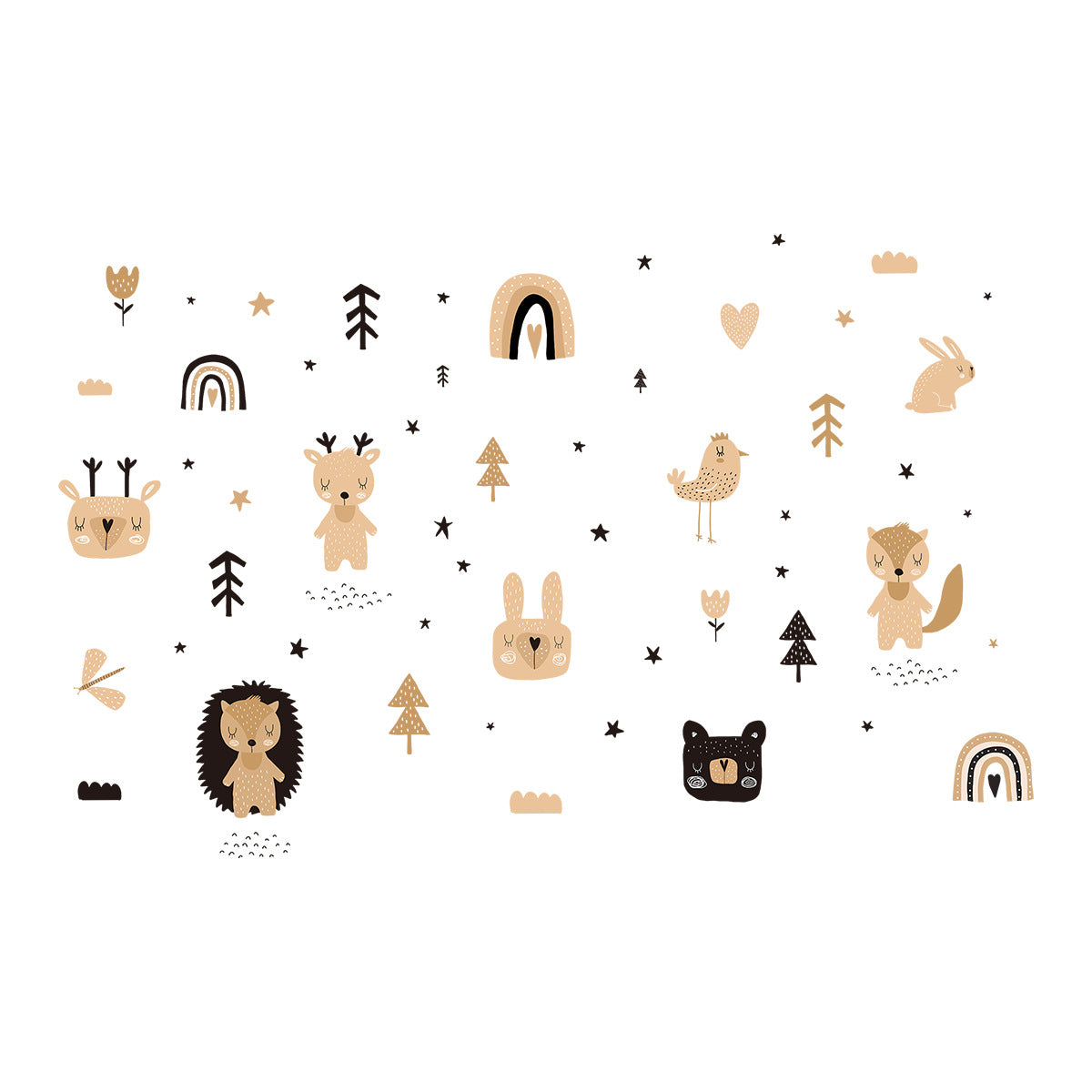 Cartoon Cute Forest Animal Self-adhesive Wall Sticker