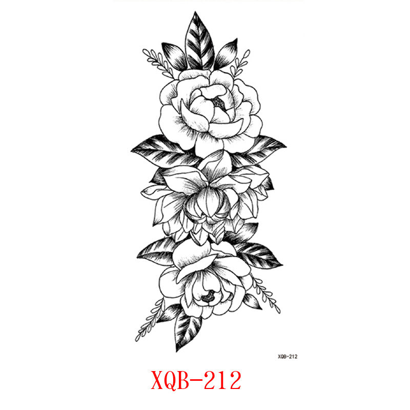 Paper Small Full Arm Flower Letter Animal Tattoo Sticker