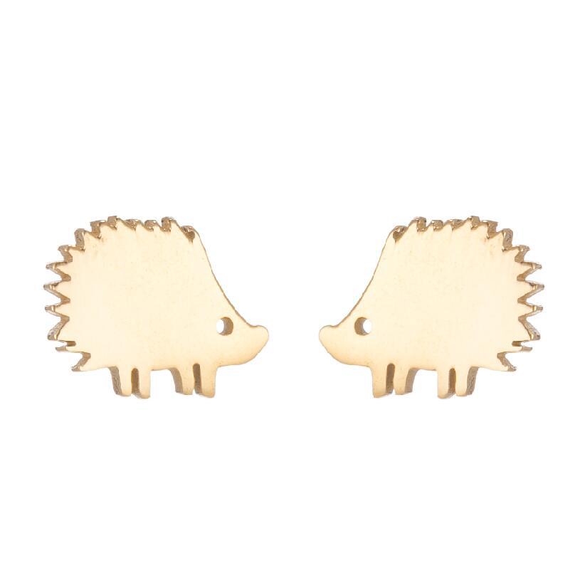 Animal Earrings Peacock Dinosaur Earrings Female Stainless Steel Simple Tortoise Hedgehog Ear Bone Nails