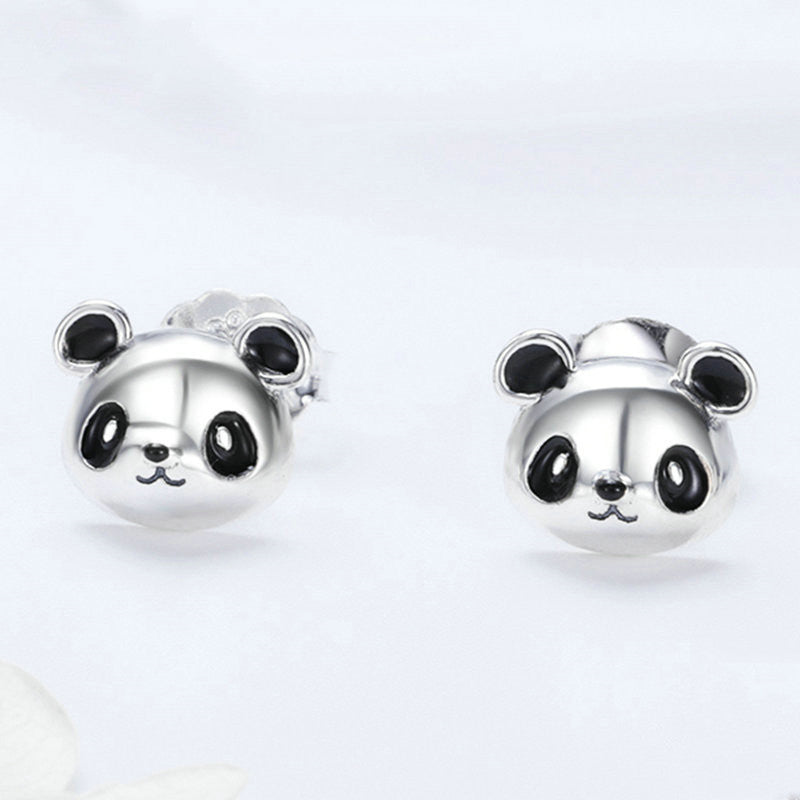 Creative cute small animal silver earrings