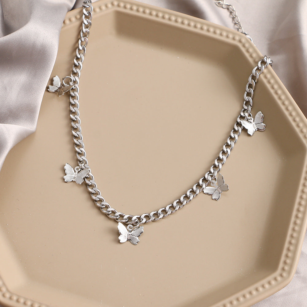 Punk Style Hip-hop  Di Butterfly Necklace Necklace