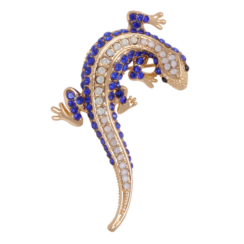 European And American Lizard Diamond Brooch Animal Rhinestone Corsage Clothing Fashion Accessories