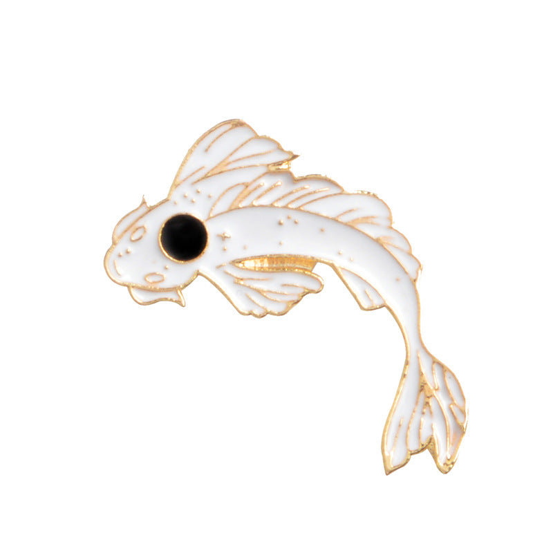 Four-color Good Luck Koi Alloy Oil Drip Accessories Brooch