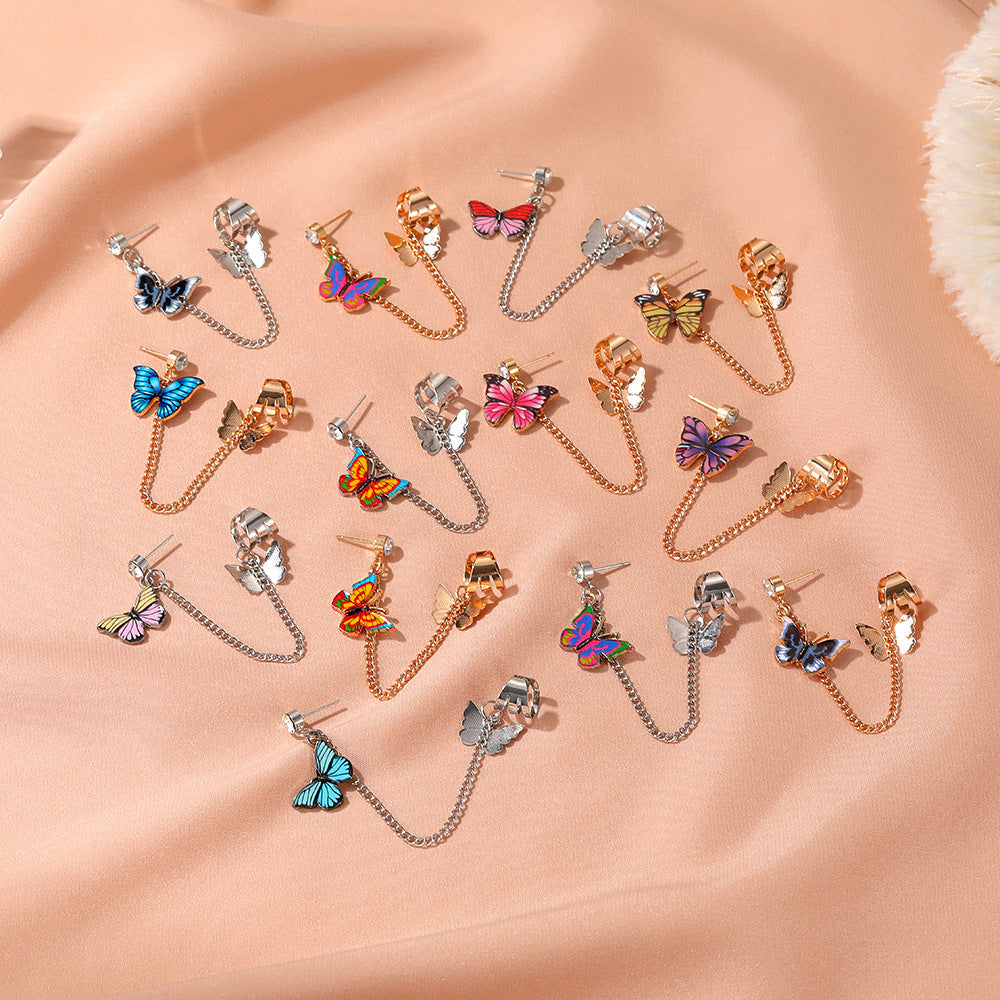 Fantasy Single Colorful Butterfly Earring