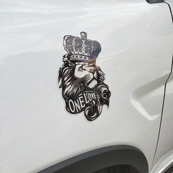 New One Lion Love Crown Graphic Car Body Sticker Color Difference Car Reflective Car Stickers