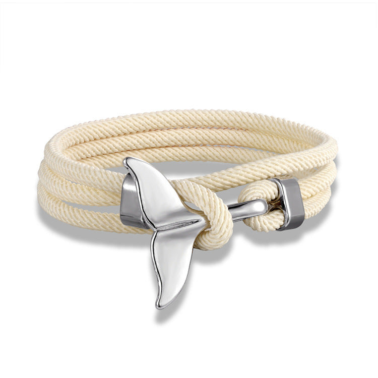 New Anchor Ocean Whale Tail Bracelet Milan Rope