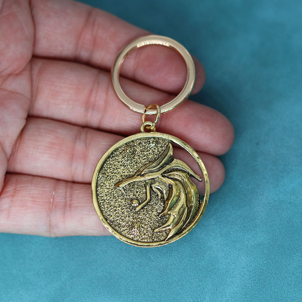 Alloy Fashion White Wolf Pendant Keychain