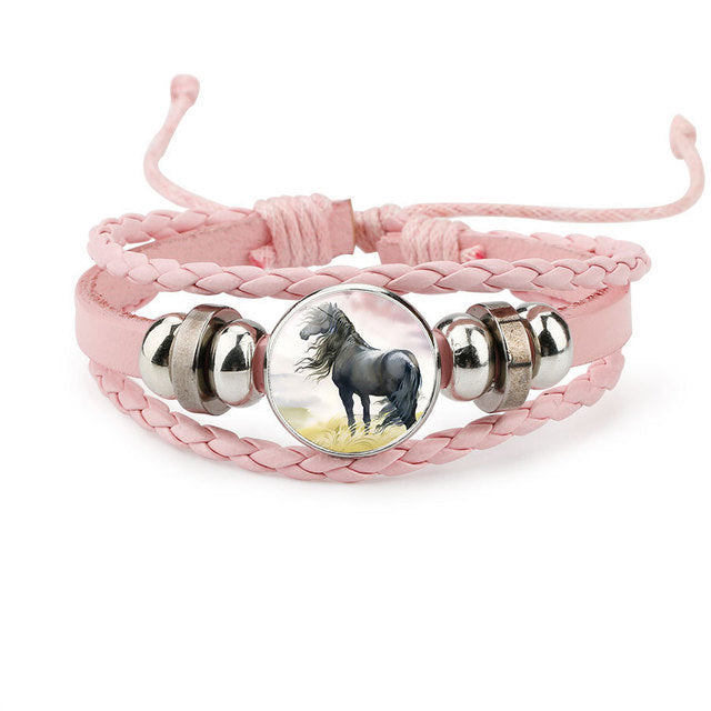New Style Multi-Color Leather Cartoon Horse Pattern Handmade