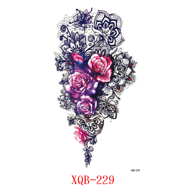 Paper Small Full Arm Flower Letter Animal Tattoo Sticker