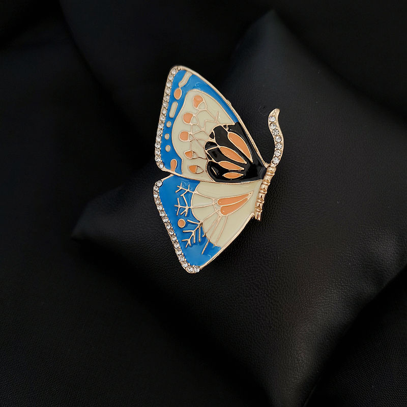 Vintage Butterfly Drip Glazed Enamel Brooch For Women